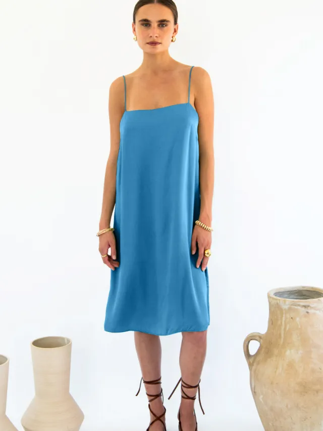 Neu Nomads dames vegan Slipdress Julianne Boxy Oceaanblauw blauw, foto 2