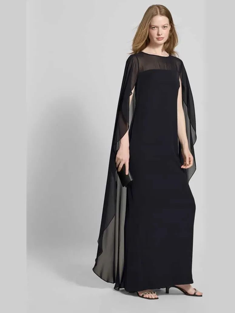 Lauren Ralph Lauren Avondjurk van soepele stof, model 'LAVATI' zwart, foto 3
