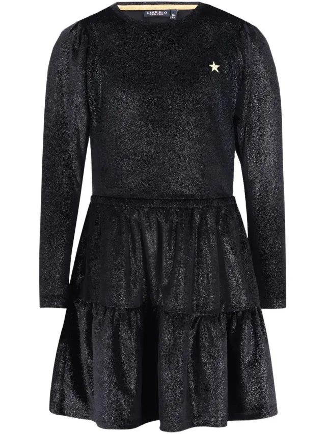 Like Flo korte glitterjurk zwart, foto 2