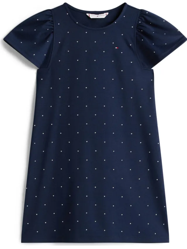 Tommy Hilfiger minijurk met stippen donkerblauw, foto 2