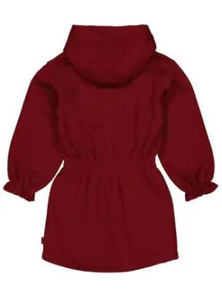 QPI midi sweatjurk donkerrood, foto 2