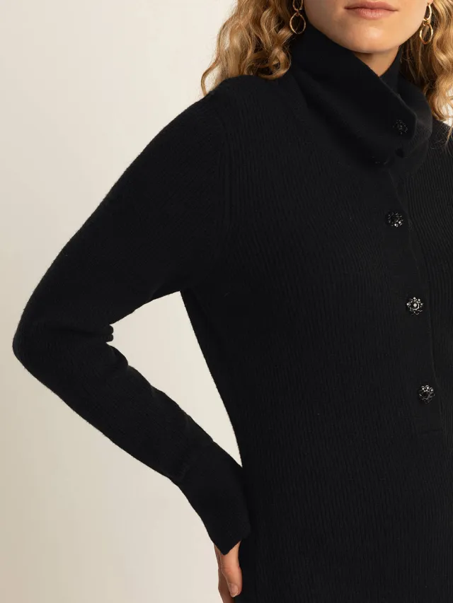 Expresso midi jurk gebreid zwart, foto 4