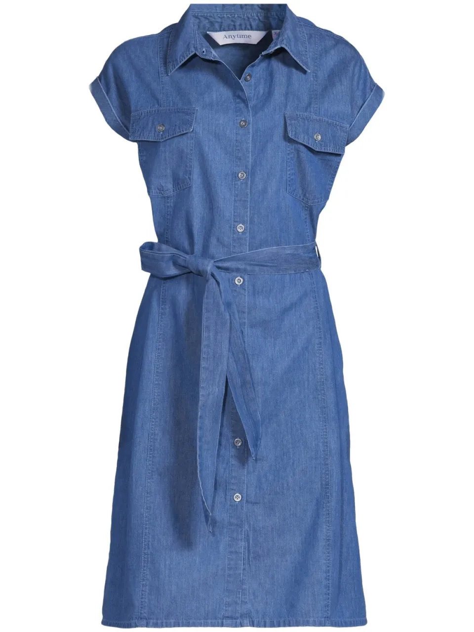 Anytime denim overhemdjurk medium blue, foto 2