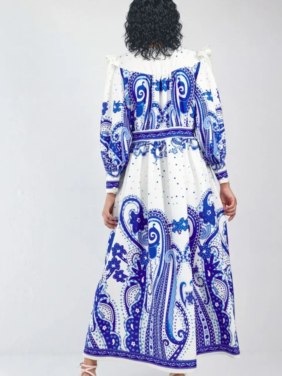 MSN Collection V-hals Paisley Maxi-jurk met Split veelkleurig, foto 2