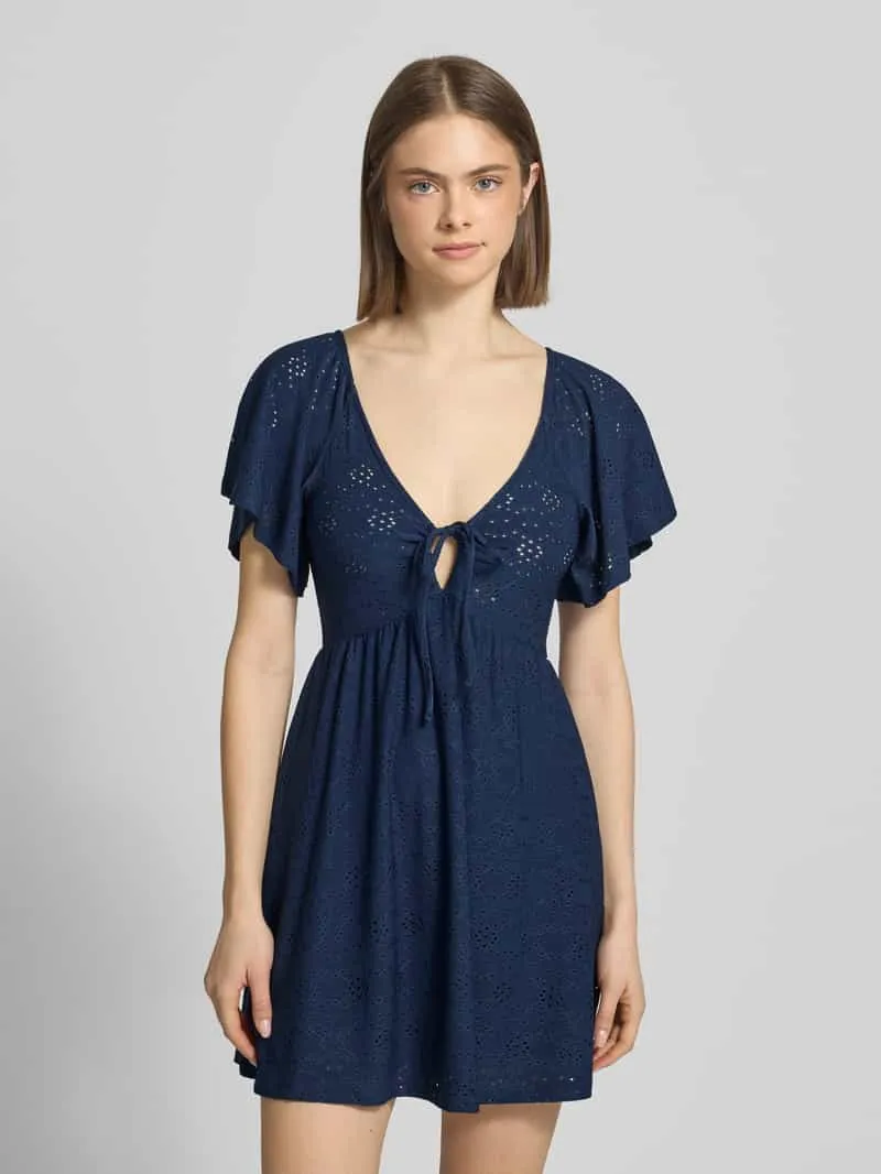 Only Getailleerde vrijetijdsjurk met etskanteffect model 'SMILLA' marineblauw, foto 4