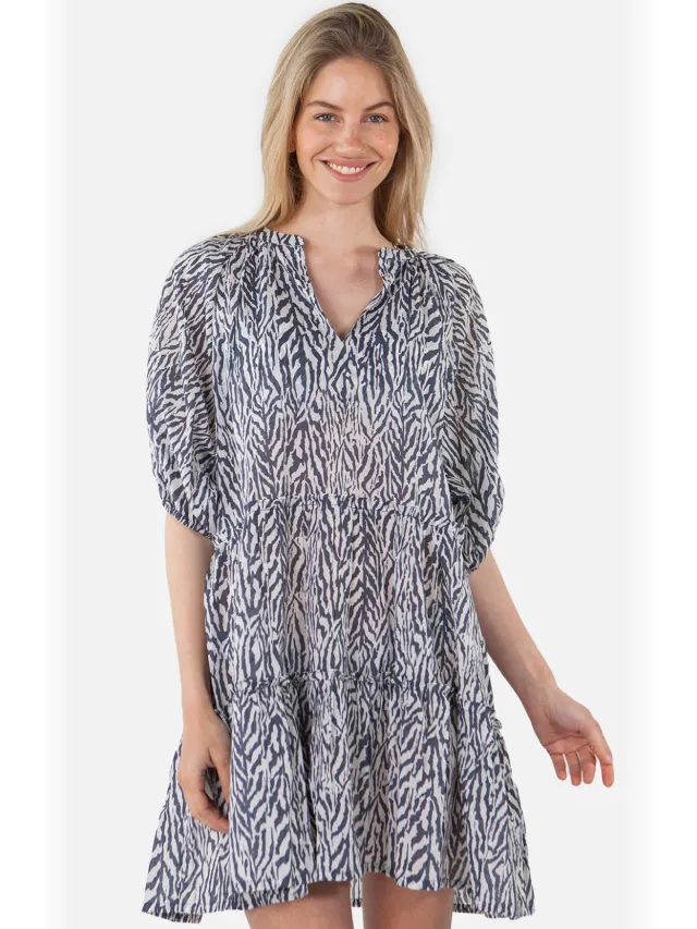 Barts strandjurk Adeliu blauw/wit