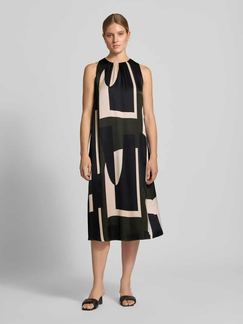 someday. Midi-jurk van pure viscose model 'Quileena' Marineblauw