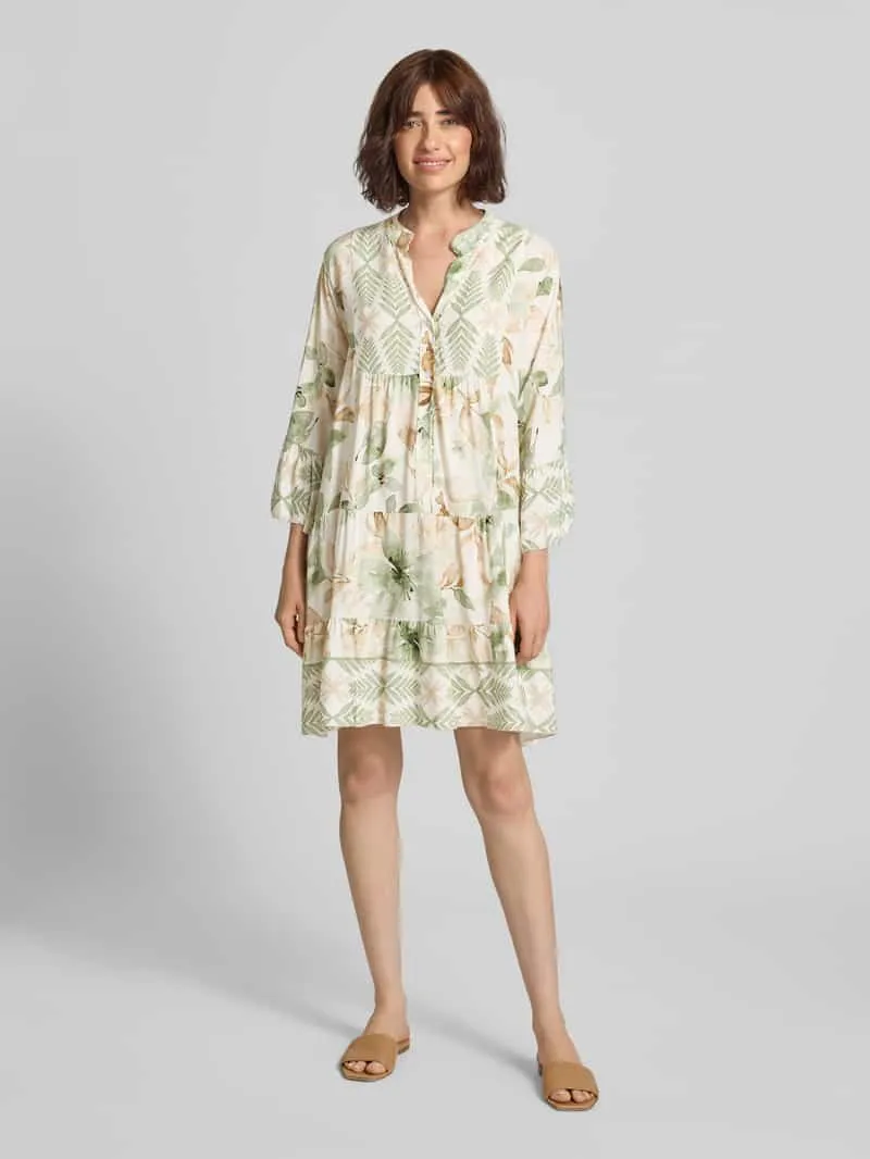 ZABAIONE mini-jurk van viscose met serafinokraag model 'Ge44rdaa' kaki, foto 5