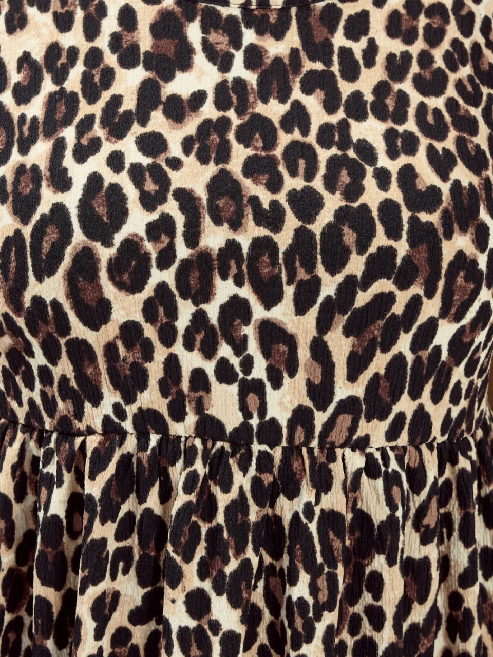 Yours Bruine Maxijurk Met Luipaardprint, Mouwloos En Met Textuur, foto 4
