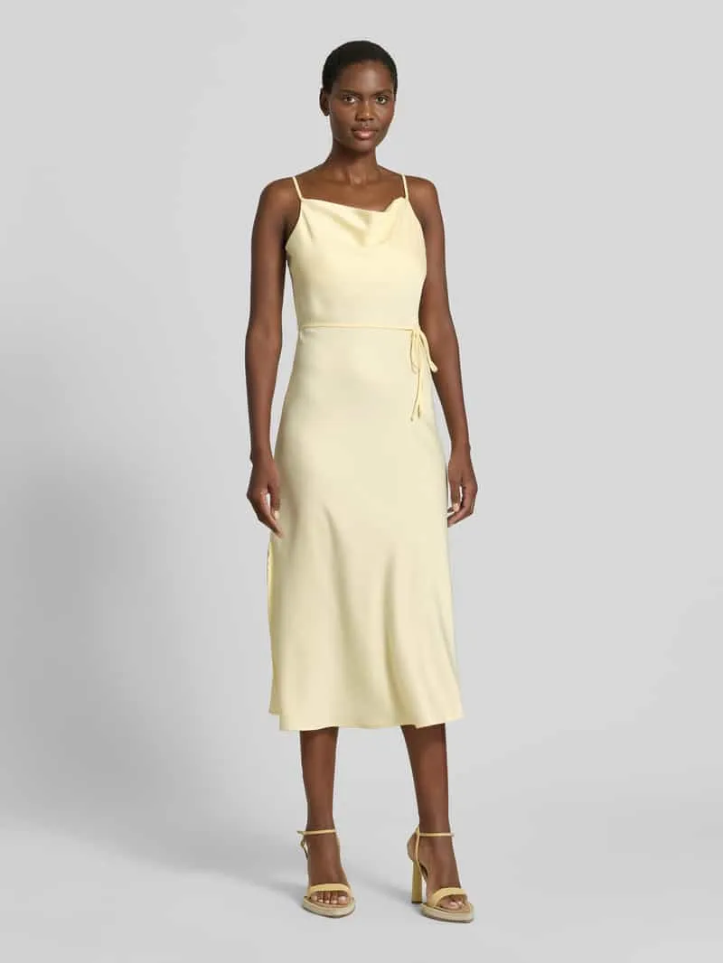 Yas midi-jurk met stretch model 'THEA' Geel