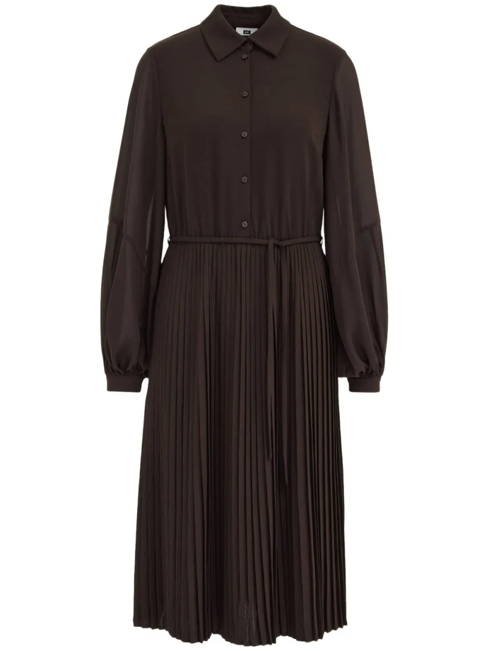 WE Fashion plissé midi jurk - donkerbruin, foto 2