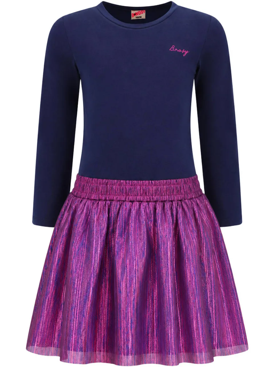 B.Nosy Daisy midi jurk met backprint donkerblauw donkerblauw/paars, foto 2