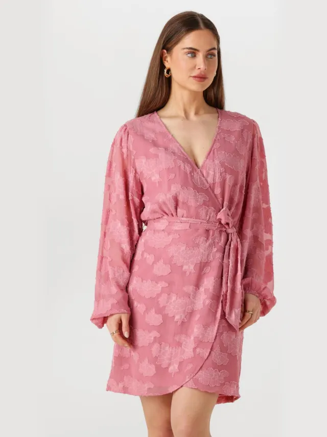 Aaiko Dames Jurken Eloise Chiffon Flower Pes 509 - Roze
