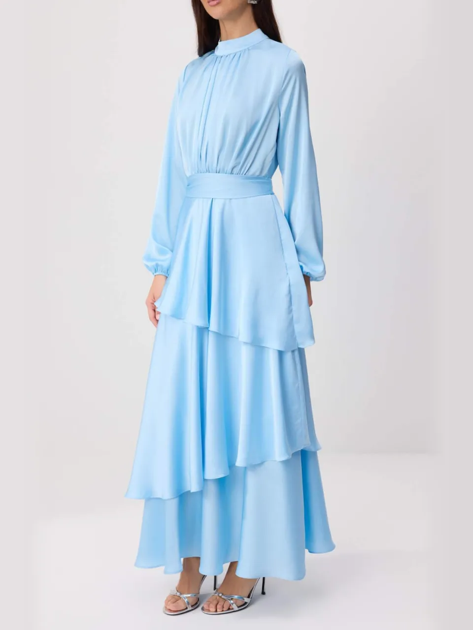 Trendyol Modest Dames Donkerblauw Effen Maxi Lang Stijlvol/Avond Skater Modest Avond Jurken blauw, foto 2