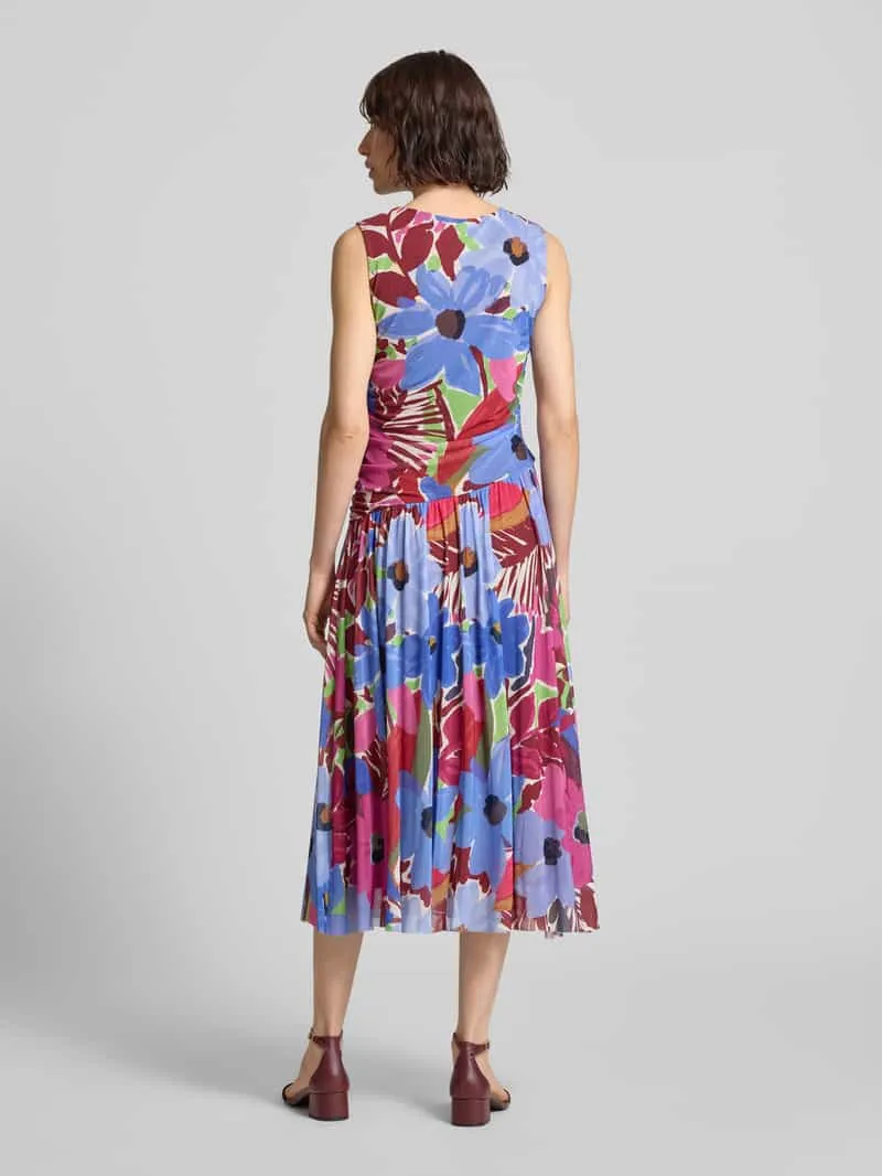 Christian Berg Woman Selection Midijurk van mesh met bloemenprint paars, foto 3
