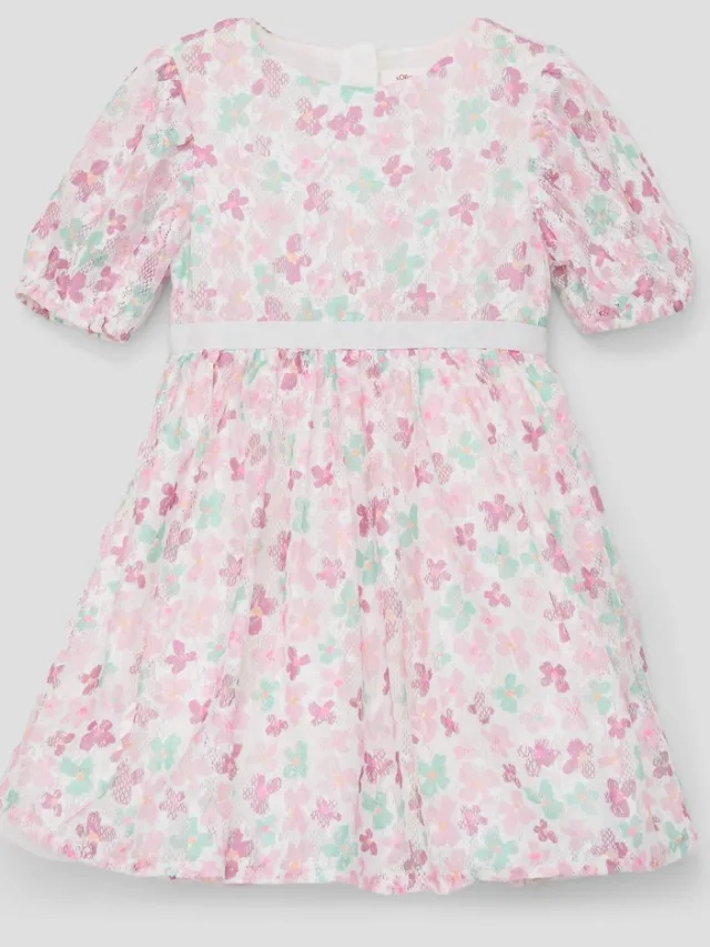 S.Oliver female - Formele kanten jurk met slip wit