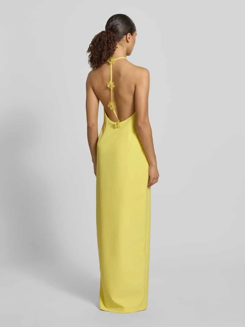 Adrianna Papell maxi-jurk met halter met loopsplit lichtgeel, foto 4