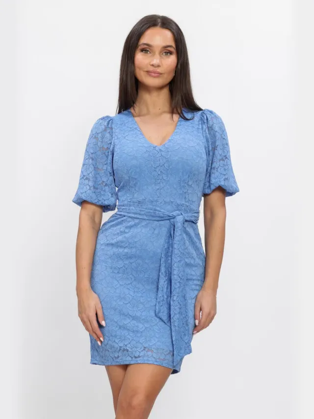 Freebird Dames Jurken F-jer-lace-flower-26-1 - Blauw