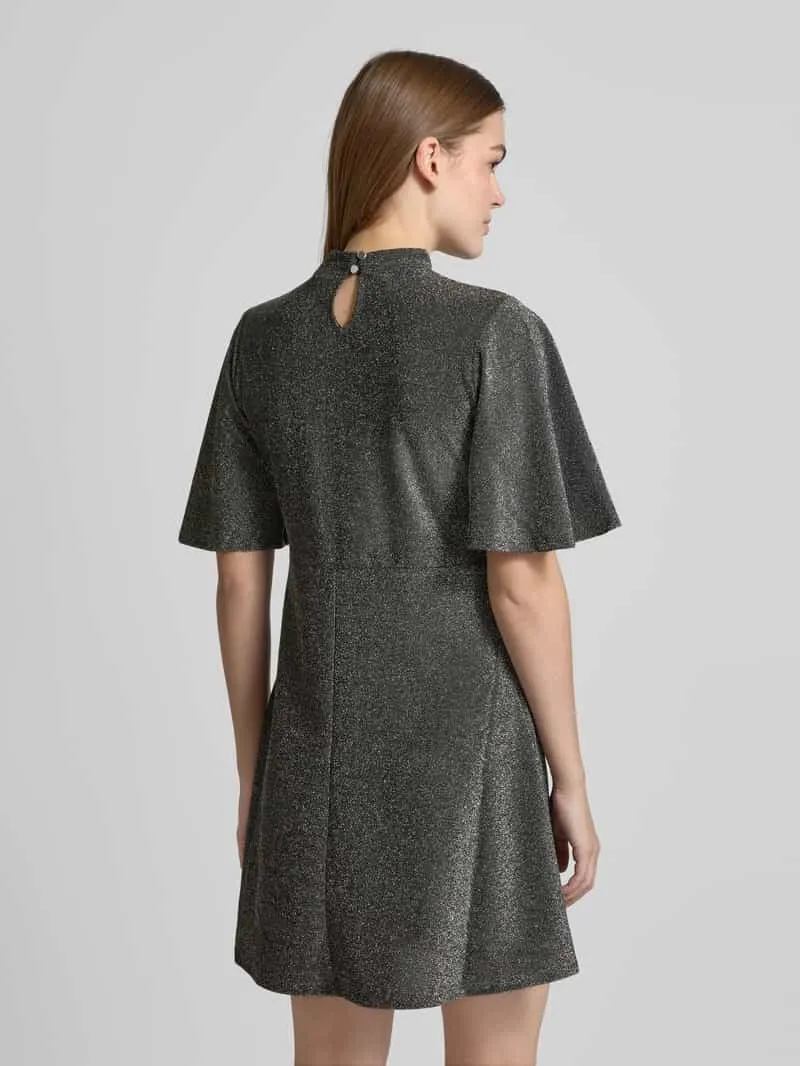 Apricot Mini-jurk met effectgaren zilver, foto 3
