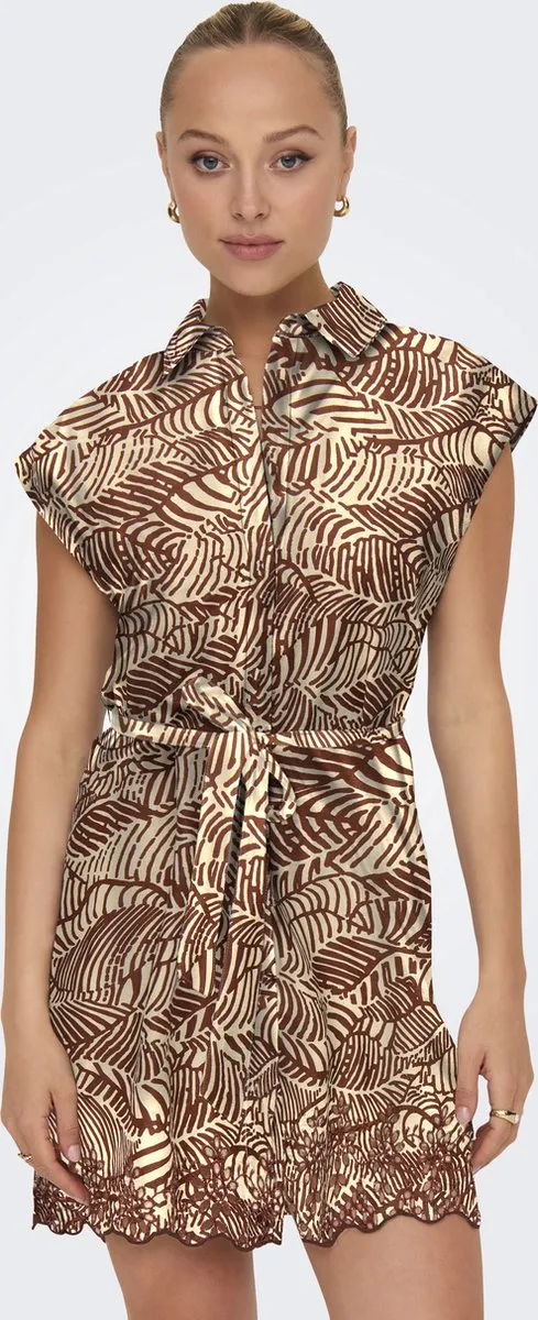 Only ONLLOU LIFE EMB S/S SHIRT DRESS PTM - Dames - Mini jurken Sable