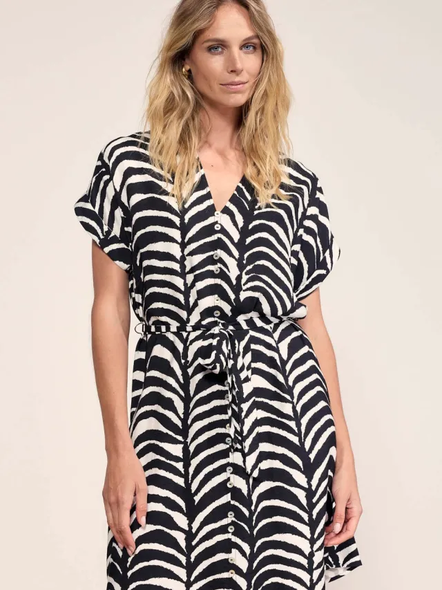 Tramontana blousejurk zwart Zwart/wit