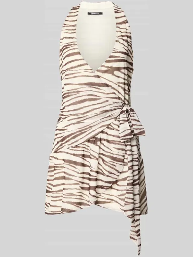 Gina Tricot Minijurk in wikkel-look offwhite gemêleerd, foto 2