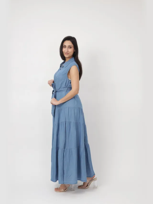 Elara Maxikleid Blau