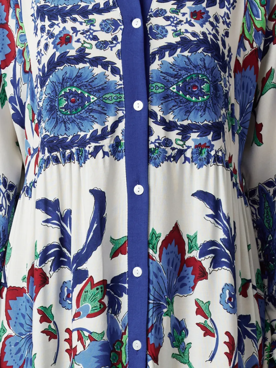 Trendyol Modest Dames Blauw Etnisch patroon Maxi Lang Casual A-lijn Modest Jurken, foto 2