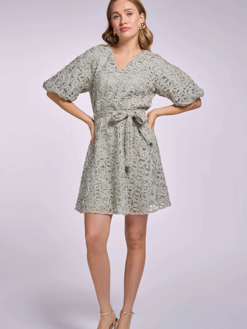 Freebird mini jurk groen, foto 4