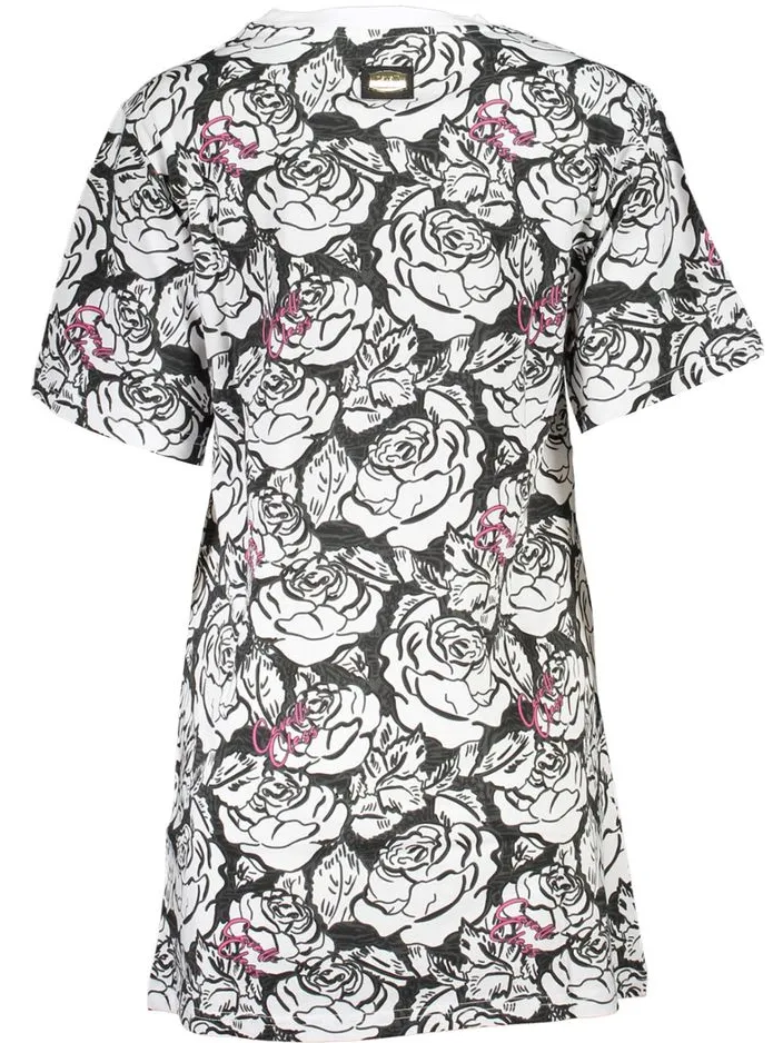 Cavalli Class Bloemenroze Print Jurk wit, foto 2