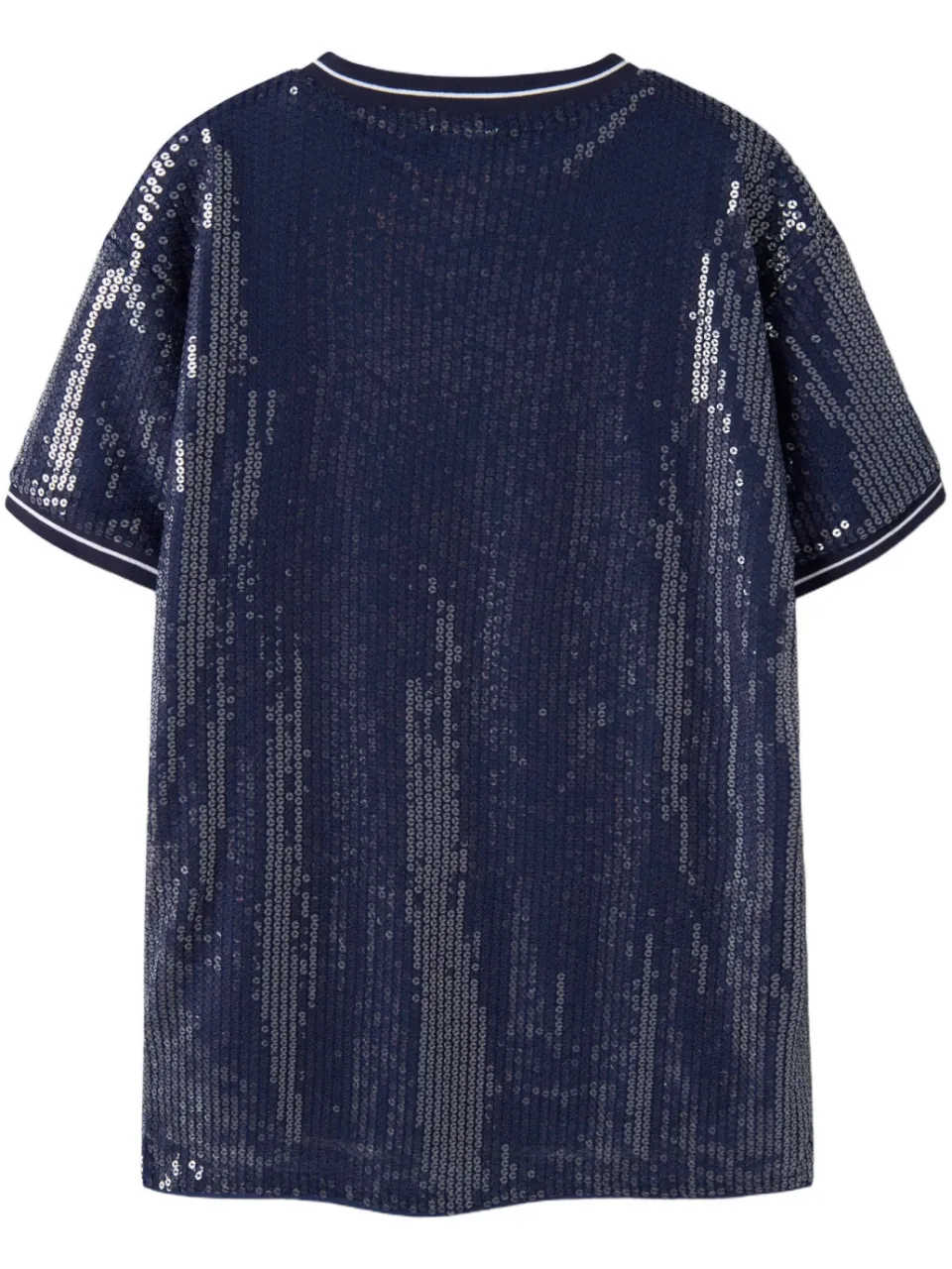 NAME IT KIDS korte glitter T-shirtjurk met pailletten en print - blauw, foto 3