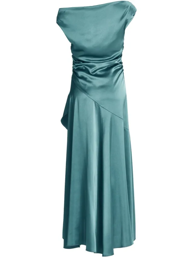 Swing Avondjurk Dames – Crinkle Chiffon – Sjaalcape – Tealgroen – 44 /