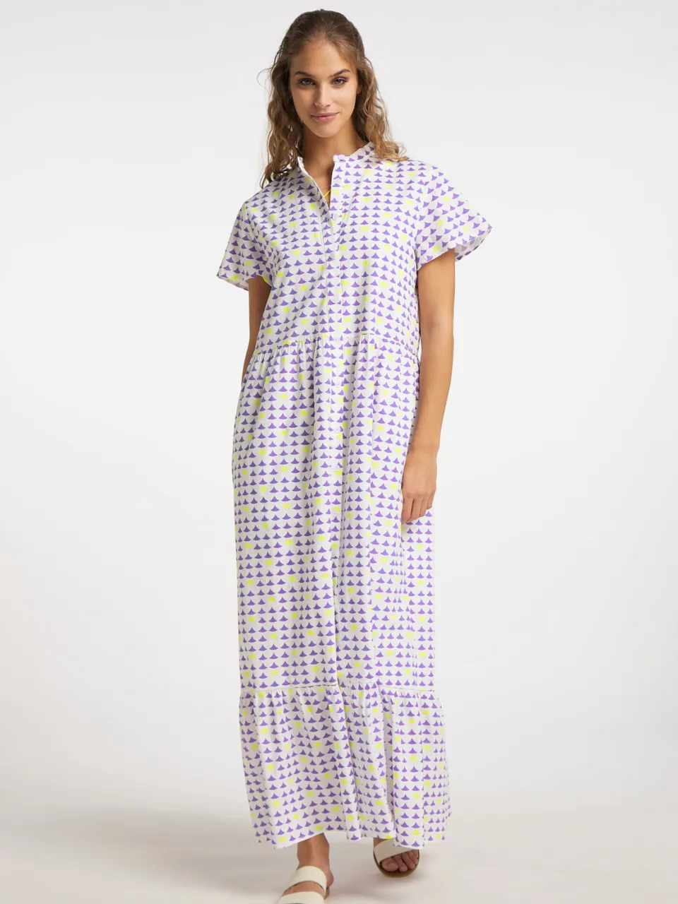 IZIA Maxi Dress met Allover Print gaya Paars