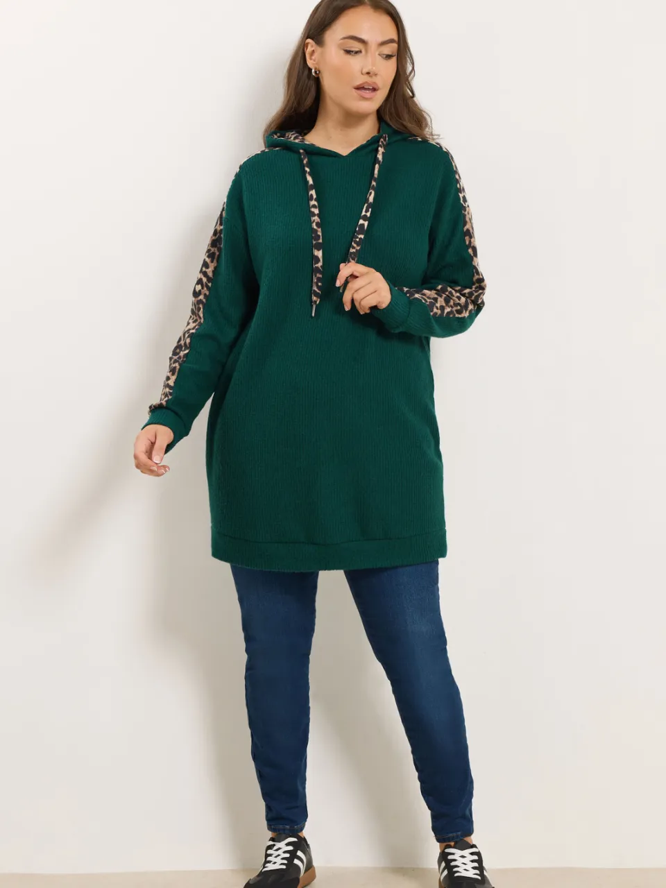 Yours Groene Hoodie Met Luipaardprint-52, foto 2