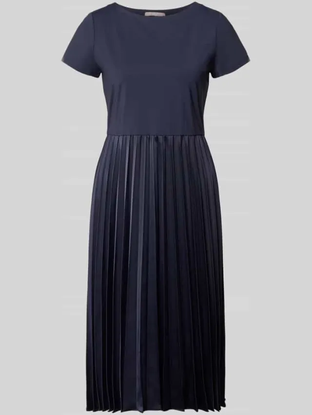 Christian Berg Woman Selection midi-jurk in met plissés marineblauw, foto 2