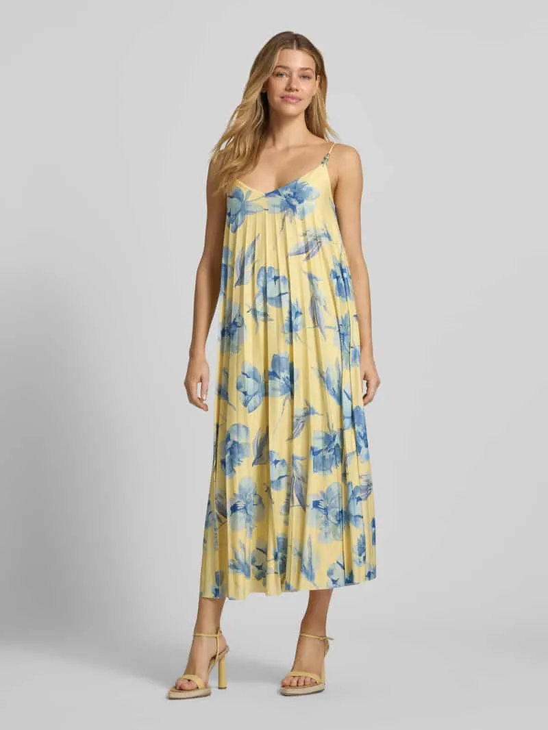 GUIDO MARIA KRETSCHMER WOMAN midi-jurk met spaghettibandjes model 'Felicia' Geel