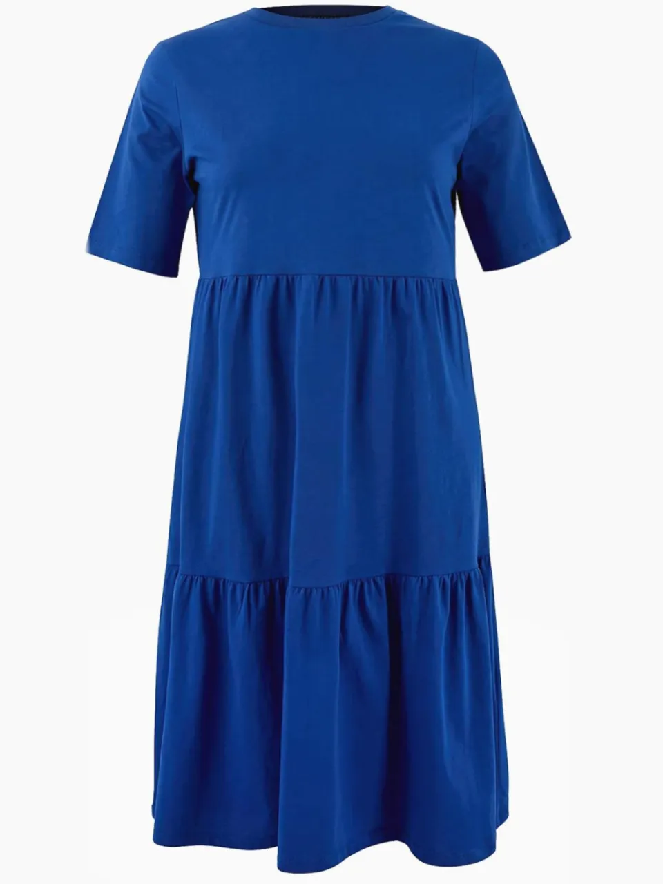 Trendyol Curve Dames Donkerblauw Effen Midi Kort Casual A-lijn Grote maten Jurk marineblauw/blauw, foto 2