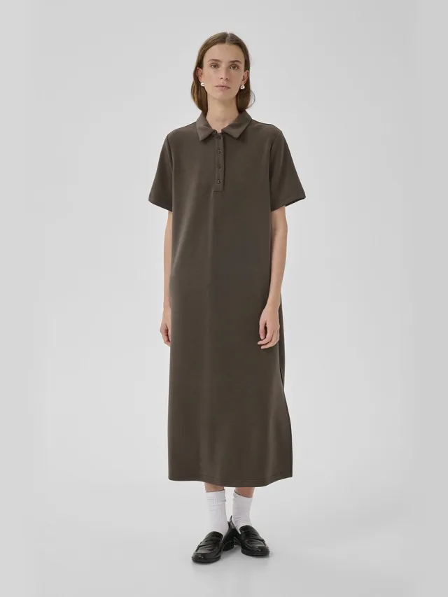 My Essential Wardrobe Mwhelle Polo Long Dress Dames - Jurk - Bruin