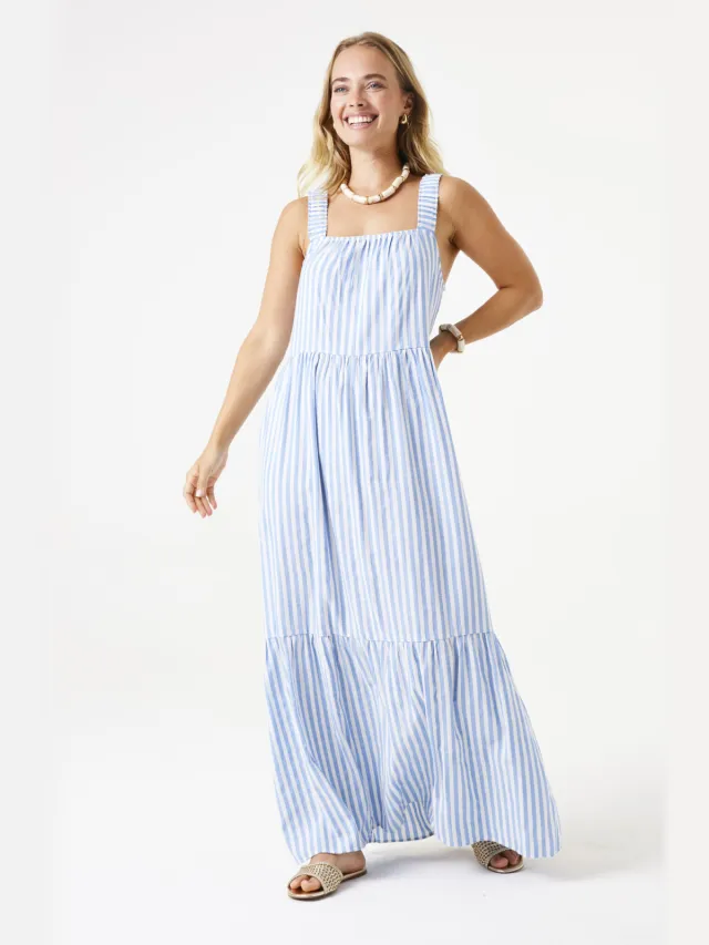 Garcia Gestreepte jurk Blauw