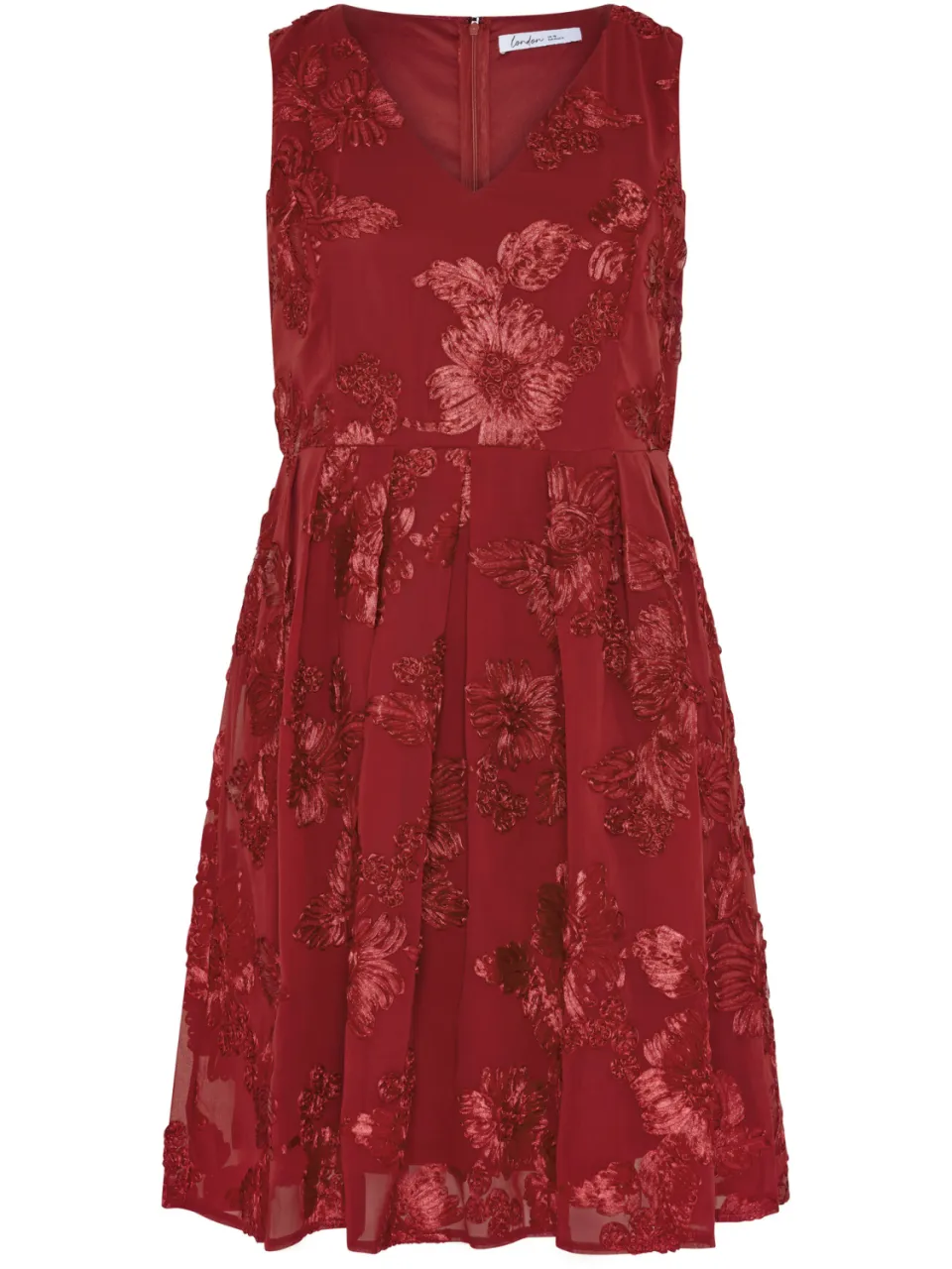 Yours London Rode Minijurk Met Bloemen rood, foto 4
