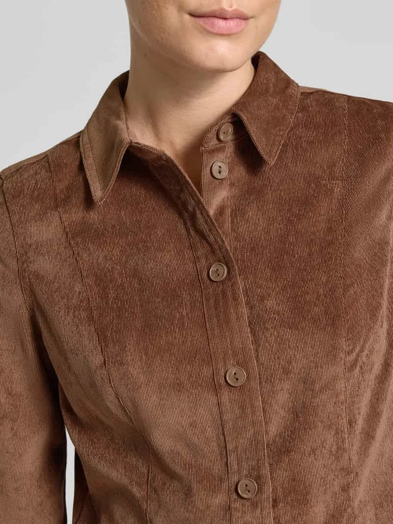 Vero Moda A-lijn vrijetijdsjurk in corduroy look model 'SANNE' middenbruin, foto 4