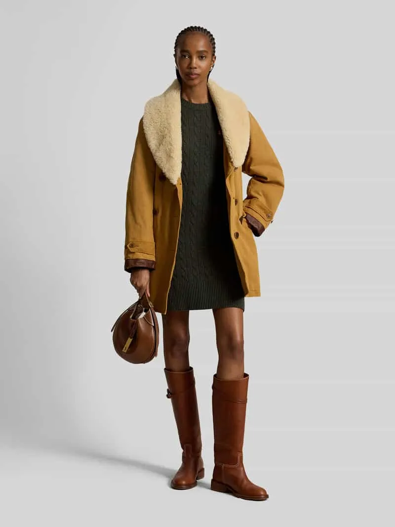 Polo Ralph Lauren Vloeiende vrijetijdsjurk van mix van wol en kasjmier olijfgroen, foto 4