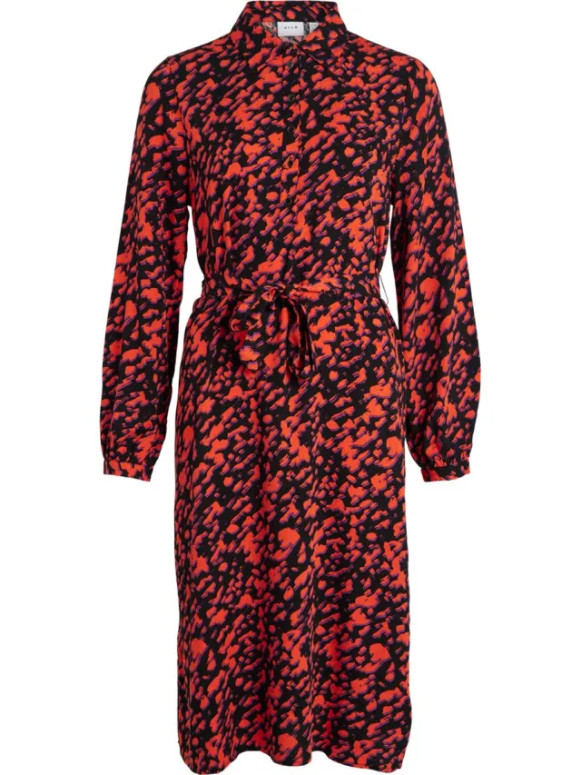 Vila VILOTTA LUZ L/S MID CALF SHIRT DRESS/SU - Dames - Mini jurken Black