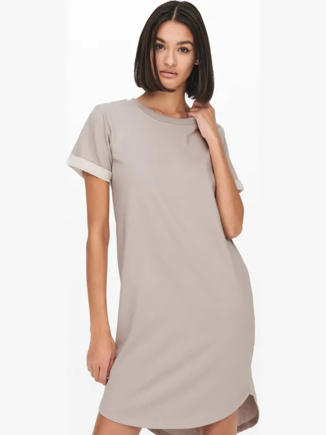 JDY jurk JDYIVY beige Chateau Gray