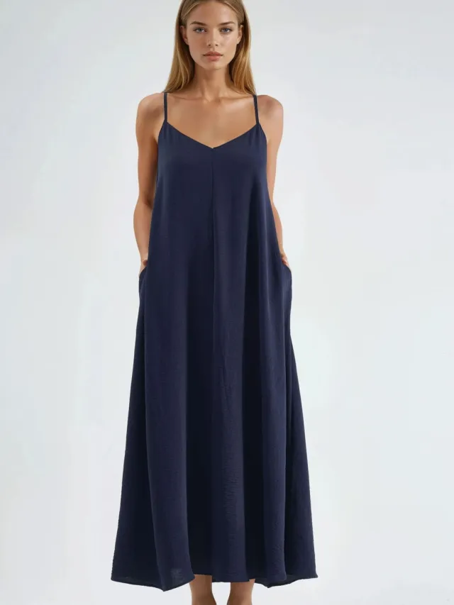 Hiccup A-Form Maxi-jurk Marineblauw