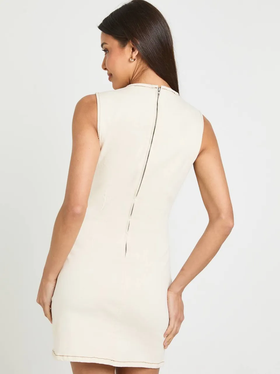 boohoo Dames Basic Denim Shift Jurk, foto 2