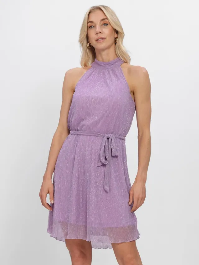 Freebird Dames Jurken F-jer-plisse-lurex-26-2 - Paars