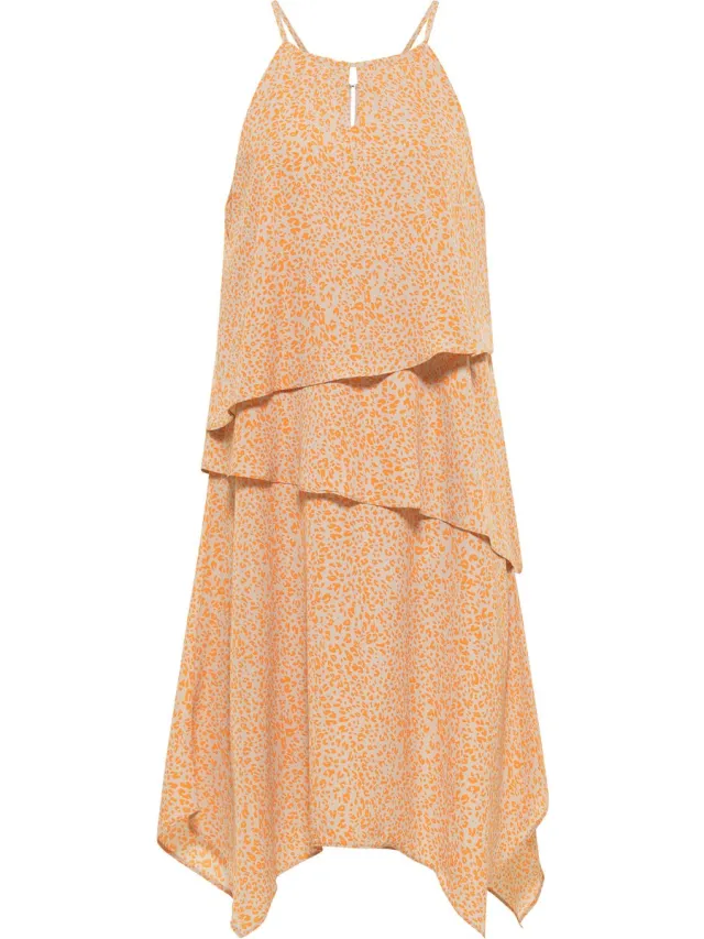 IZIA midi-jurk Oranje Beige