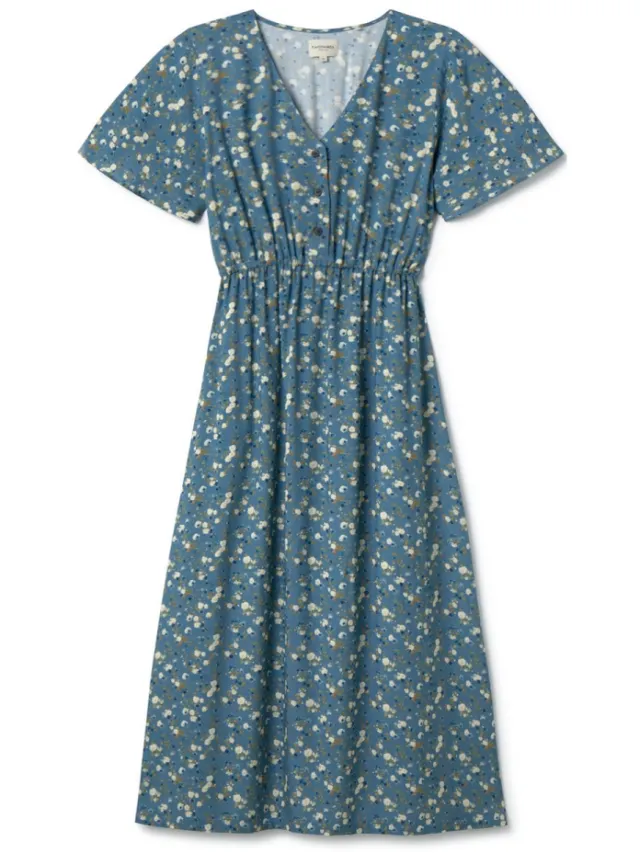 TWOTHIRDS dames vegan Jurk Balandra Blauwe Bloemen, foto 2