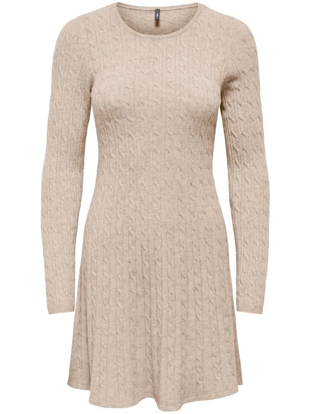Only Gebreide jurk ONLIBI Korte jurk Mocha Meringue 1